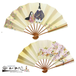 お雛様/桜(9寸5分 ゴールド地)【扇や 半げしょう】