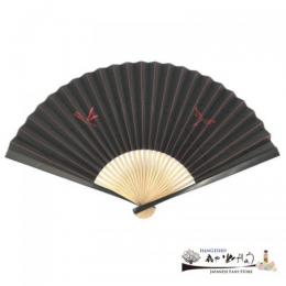 [漆]赤トンボ/黒 脇ウルシ・紳士用【扇や 半げしょう】