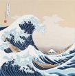 浮世絵風呂敷【神奈川沖浪裏】(ちりめん友禅染・二巾)