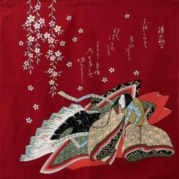 浮世絵風呂敷【清少納言】(ちりめん友禅染・二巾)