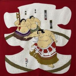 浮世絵風呂敷【大入り】(ちりめん友禅染・二巾)
