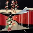 浮世絵風呂敷【鳥居に舞妓】(ちりめん友禅染・二巾)