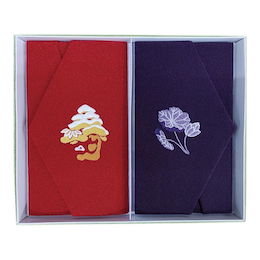 エステルちりめん刺繍入り金封ふくさセット[694]