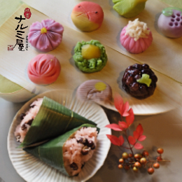 慶祝ギフト「創作上生菓子と笹巻き赤飯」【祇園鳴海屋】