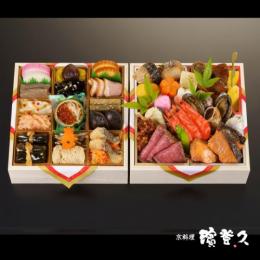 濱登久のおせち「和二段重 朝顔の調べ」【京料理 濱登久】